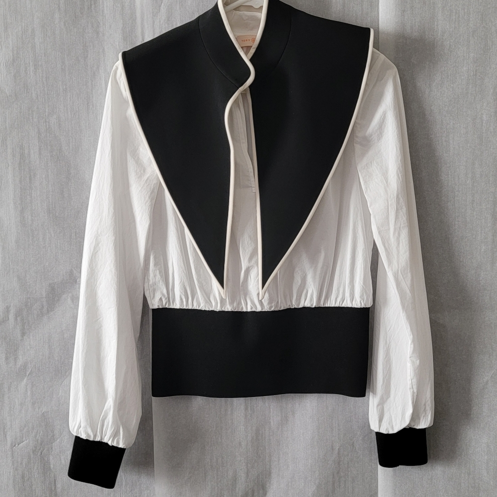 Tory Burch White Long Sleeve Blouse Women's Size 4 NWOT